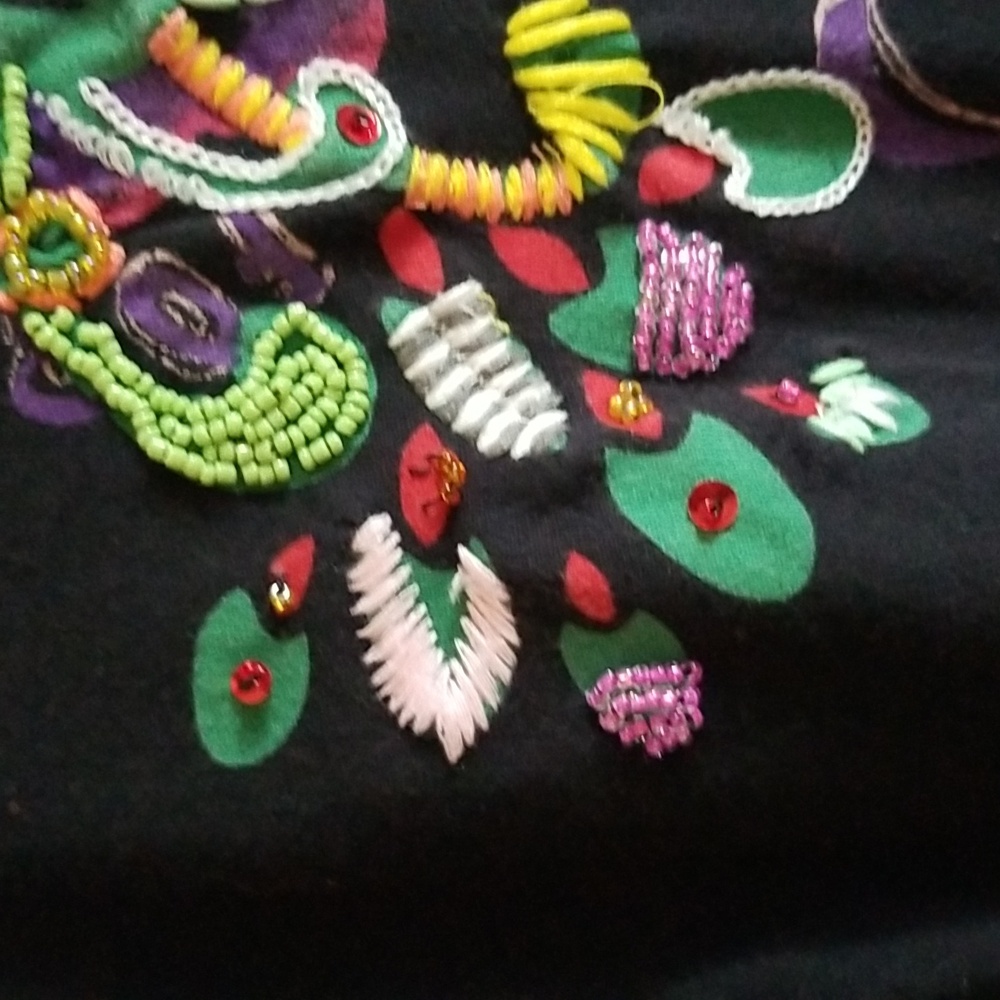 Oilily Black Long Sleeve Top with Colorful Embroidery - Picture 9 of 10